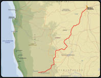 Unsere Route von Windhoek nach Sossusvlei