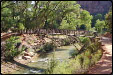 Brcke ber den Virgin River auf  dem Kayenta Trail
