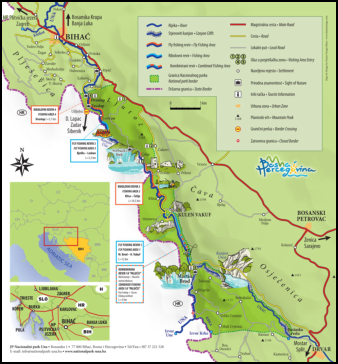 Karte des Nationalpark Una
