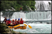 Unser Schlauchboot im Wildwasser