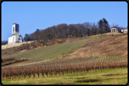 Blick vom Sonnenbergweg zum verhllten Niederwalddenkmal