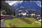 Die Albulabahn kurz vor dem Bahnhof Bergn