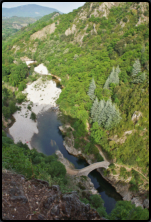 Die Teufelsbrcke (Pont du Diable) vom Aussichtspunkt am Stellplatz