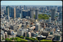 Blick vom Tokyo Tower ber die Stadt