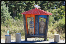 Holzskulptur am Rastplatz