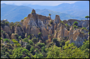 Fernsicht auf die "Orgues at Canigou"