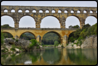 Blick auf das Viaduct "Pont-du-Gard"