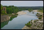 Blick von der Brcke "Pont-du-Gard" auf den Flu Gard ou Gardon