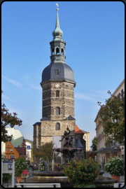 Blick vom Marktplatz auf die St. Johanniskirche