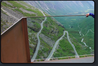 Blick vom Aussichtspunkt ber den Trollstigen