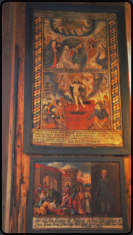 Die zahlreichen Gemälde der Lomer Kirche stammen höchstwahrscheinlich vom Pfarrerssohn Eggert Munch aus Vågåmo