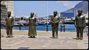 Nobelpreistrger Albert John Luthuli, Desmond Tutu, Frederik Willem de Klerk & Nelson Mandela